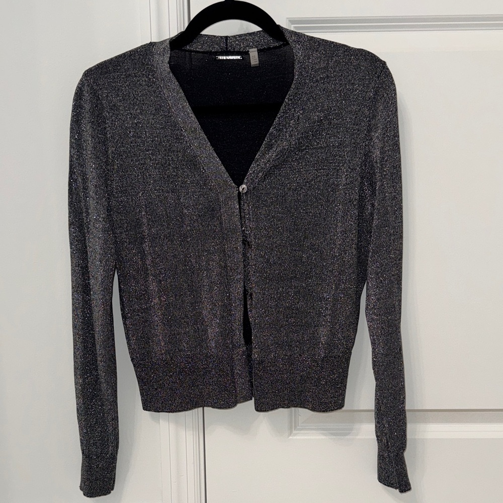 Elite Tahari Nylon Silver Cardigan